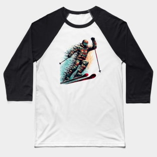 Skiing Baseball T-Shirt